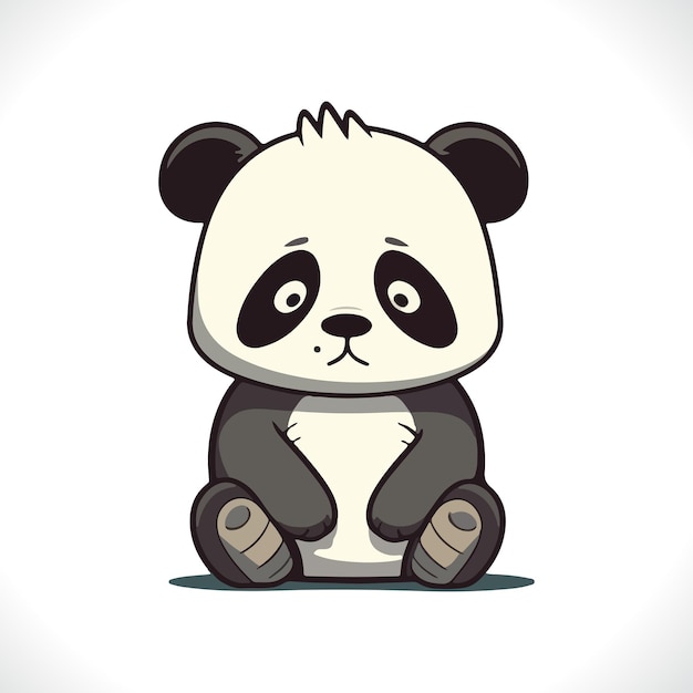 Simpatico cartone animato panda illustrazione vettoriale