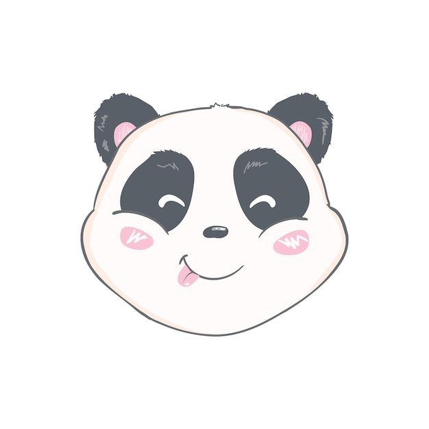 かわいいパンダのキャラクターデザイン プレミアムベクター