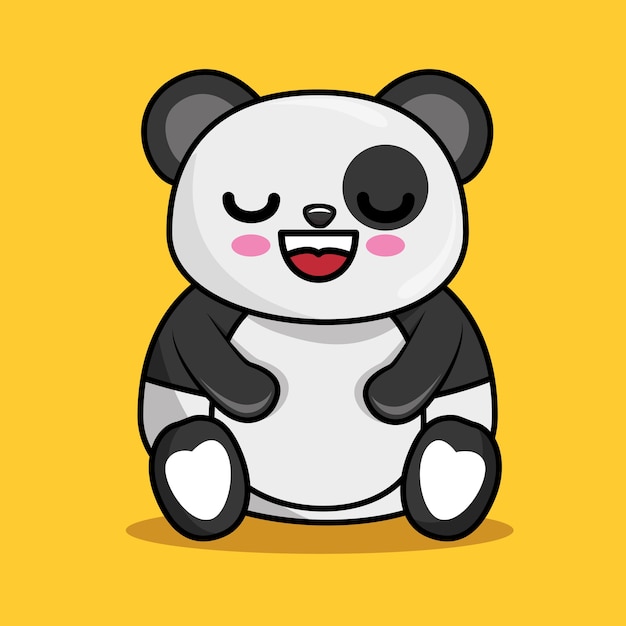 Cute panda character kawaii style