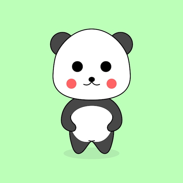 Cute panda character vector illustration