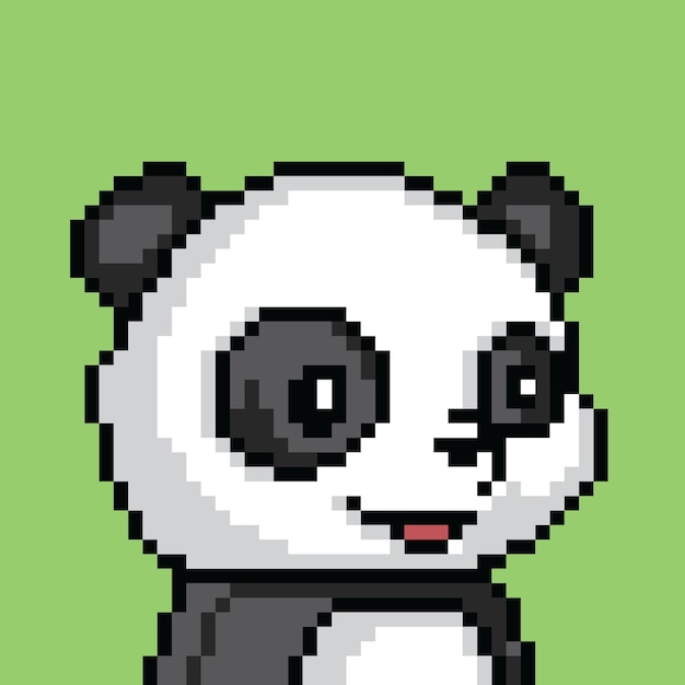 cute panda character with pixel art