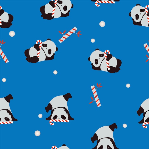 Cute Panda Christmas Pattern