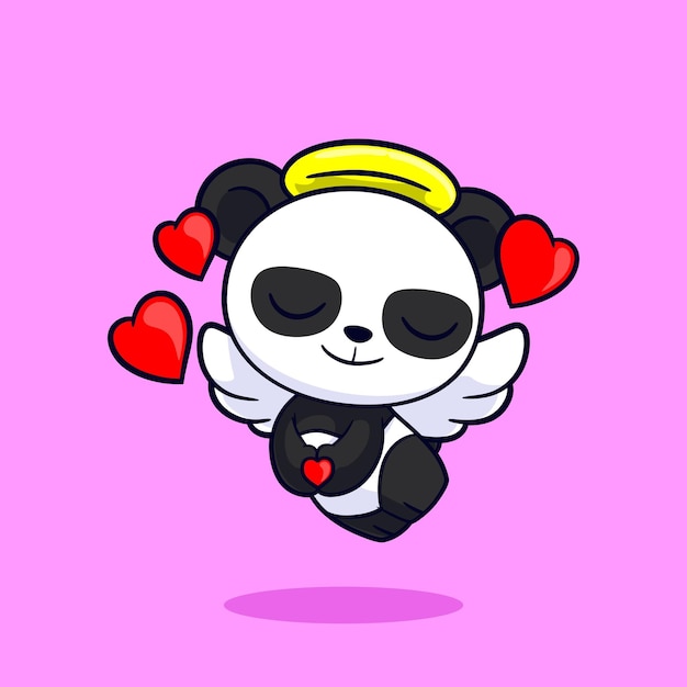 Cute panda concept isolated premium vector flat cartoon style