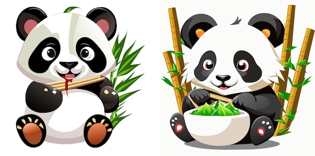 cute panda eat bamboo