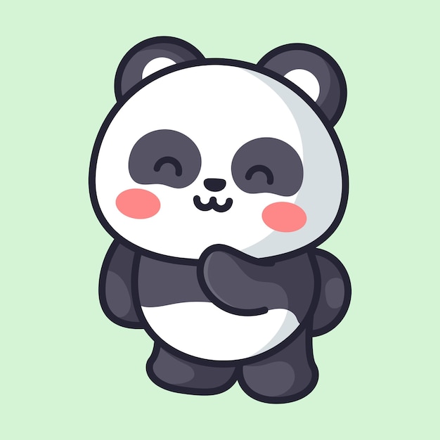 cute panda is doing adorable pose