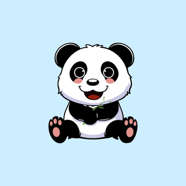 Vector cute panda logo design