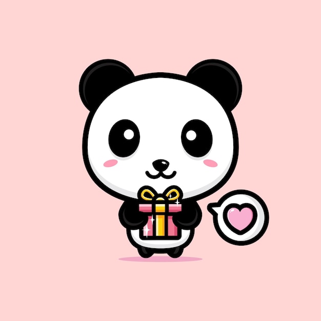 cute panda mascot   design