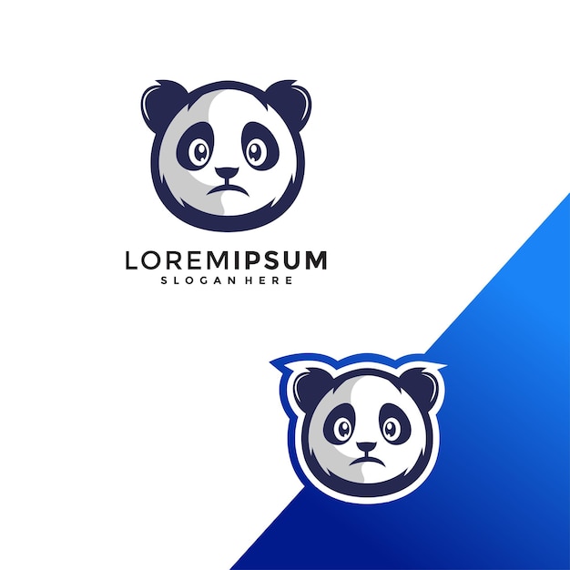 Vector cute panda mascot logo