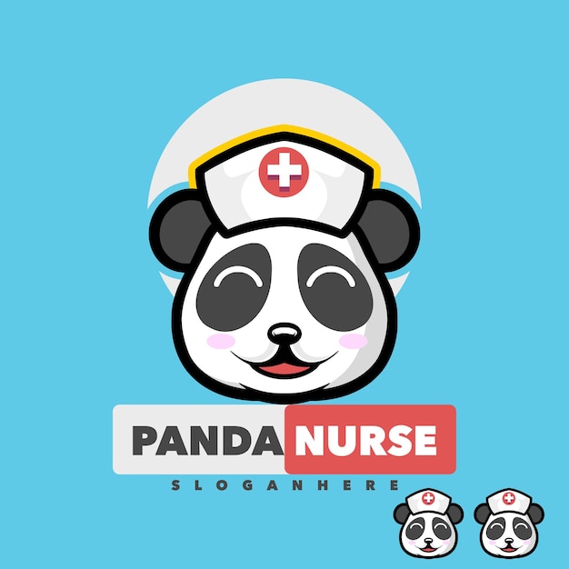 Cute panda nurse cartoon mascot