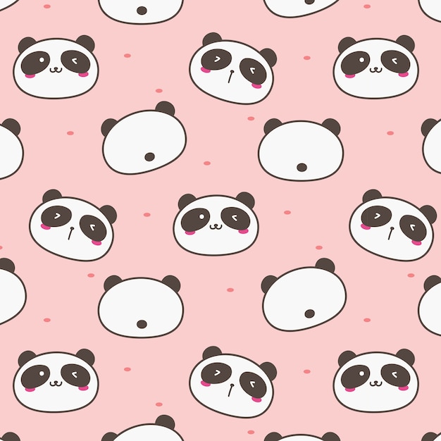 Cute Panda Pattern Background.