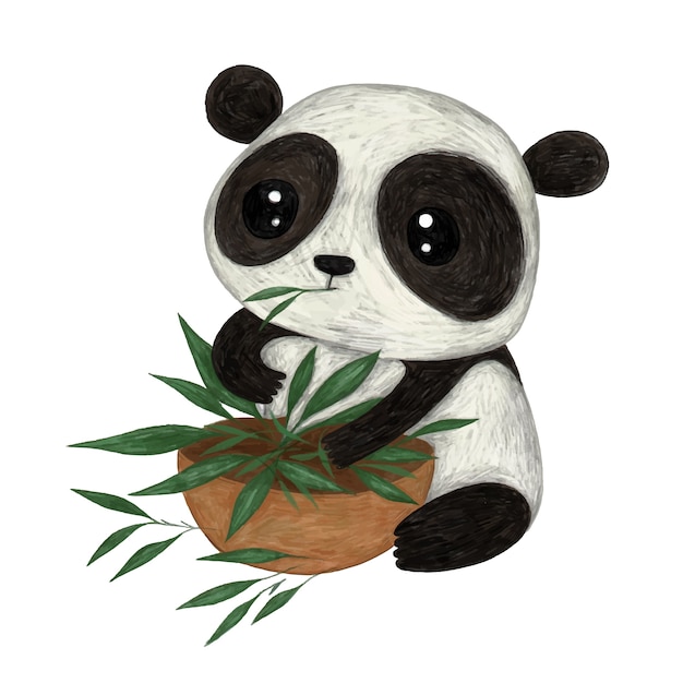 Illustrazione di colore matita carino panda