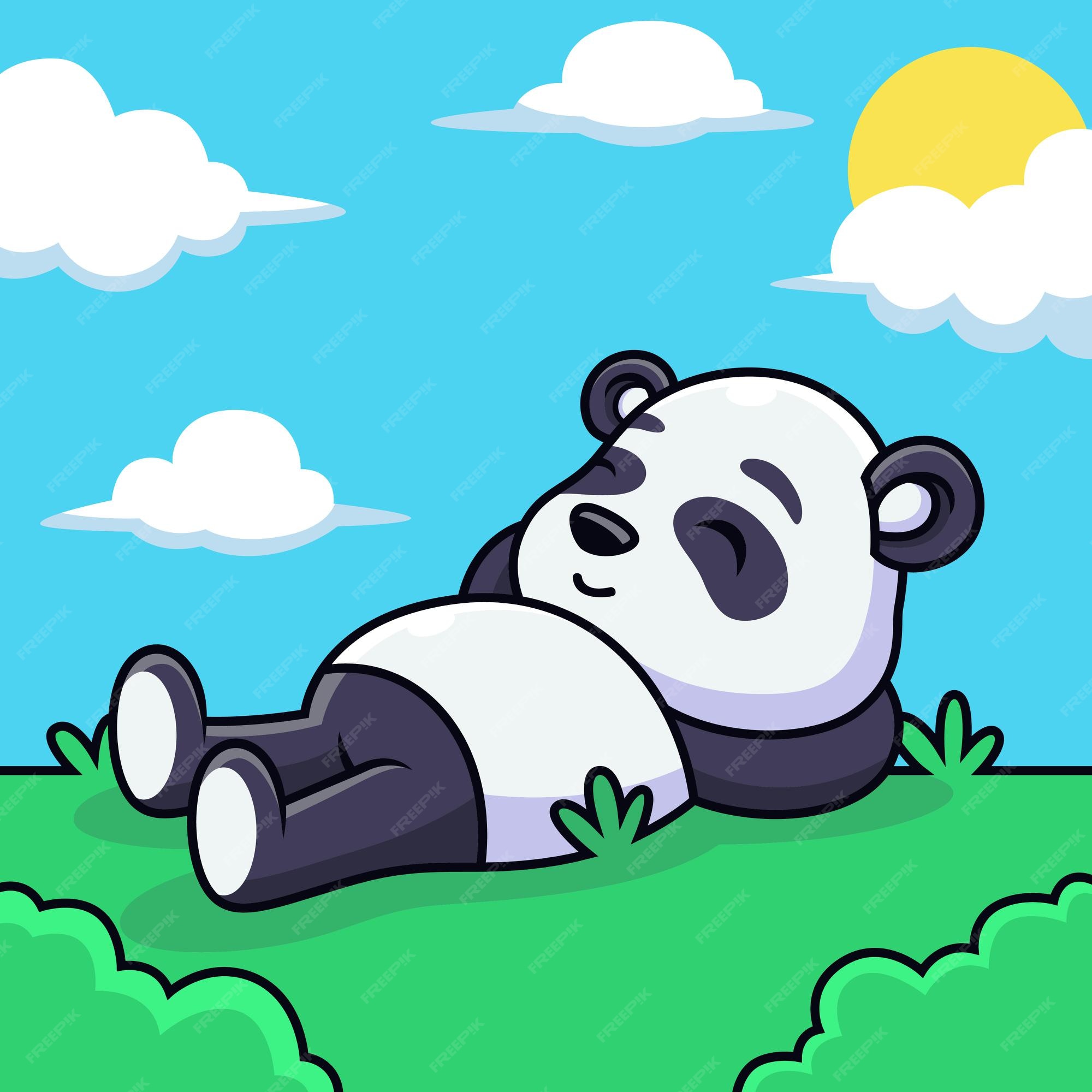 Premium Vector | Cute panda relax cartoon. animal icon illustration, isolated Premium Vector | Cute panda relax cartoon. animal icon illustration, isolated