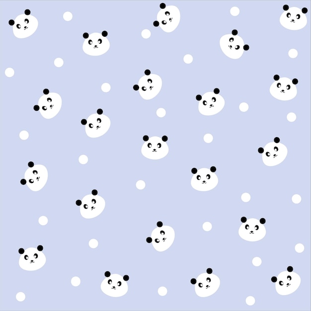 Carino panda seamless pattern design vector