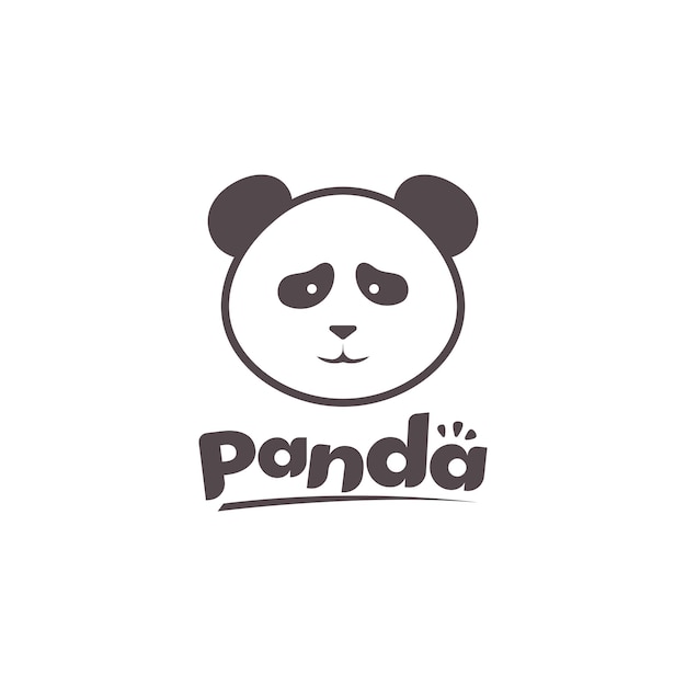 Premium Vector | Cute panda silhouette logo template