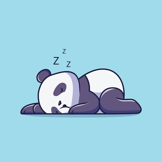 Cute panda sleeping cartoon illustration