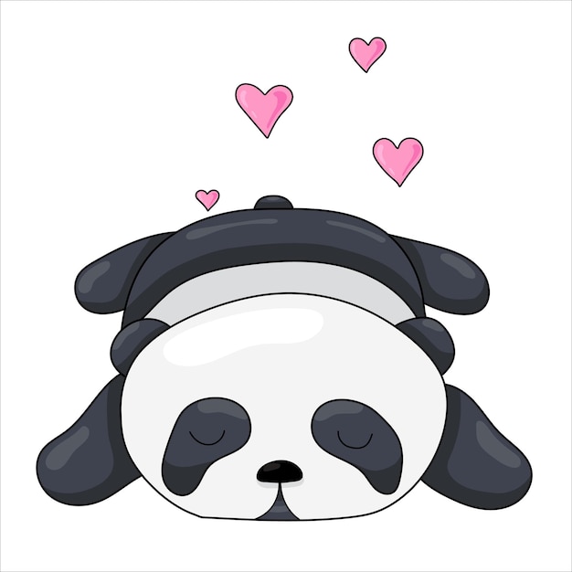 Vector cute panda sleeps sweetly on a white background vector illustration beautiful animal