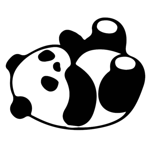 Vector cute panda slhouette