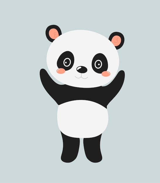 Cute panda standing