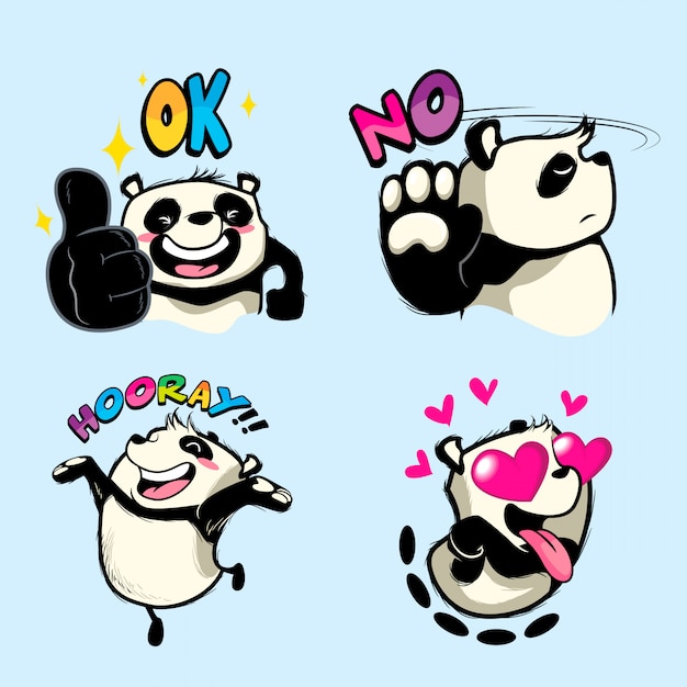 Cute panda sticker, patch panda