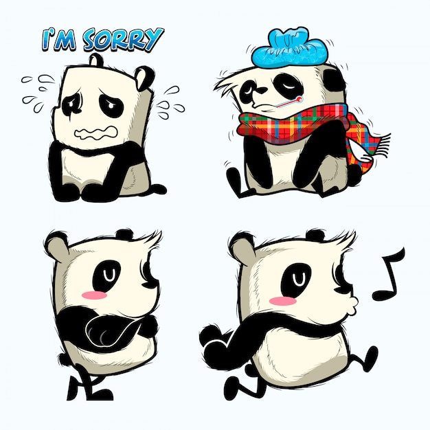 Cute panda sticker, panda patches