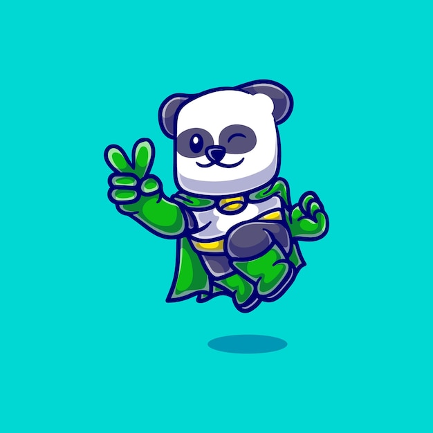 Simpatico panda supereroe illustrazione