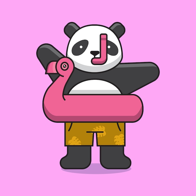 Cute Panda Swim Ring cartoon character