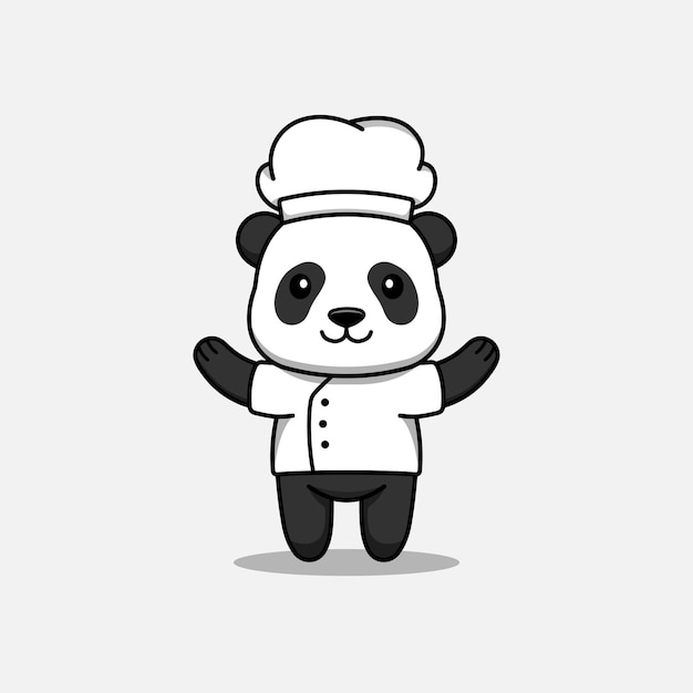 Cute panda wearing chef uniform