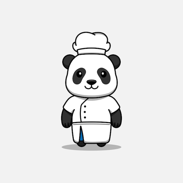 Cute panda wearing chef uniform