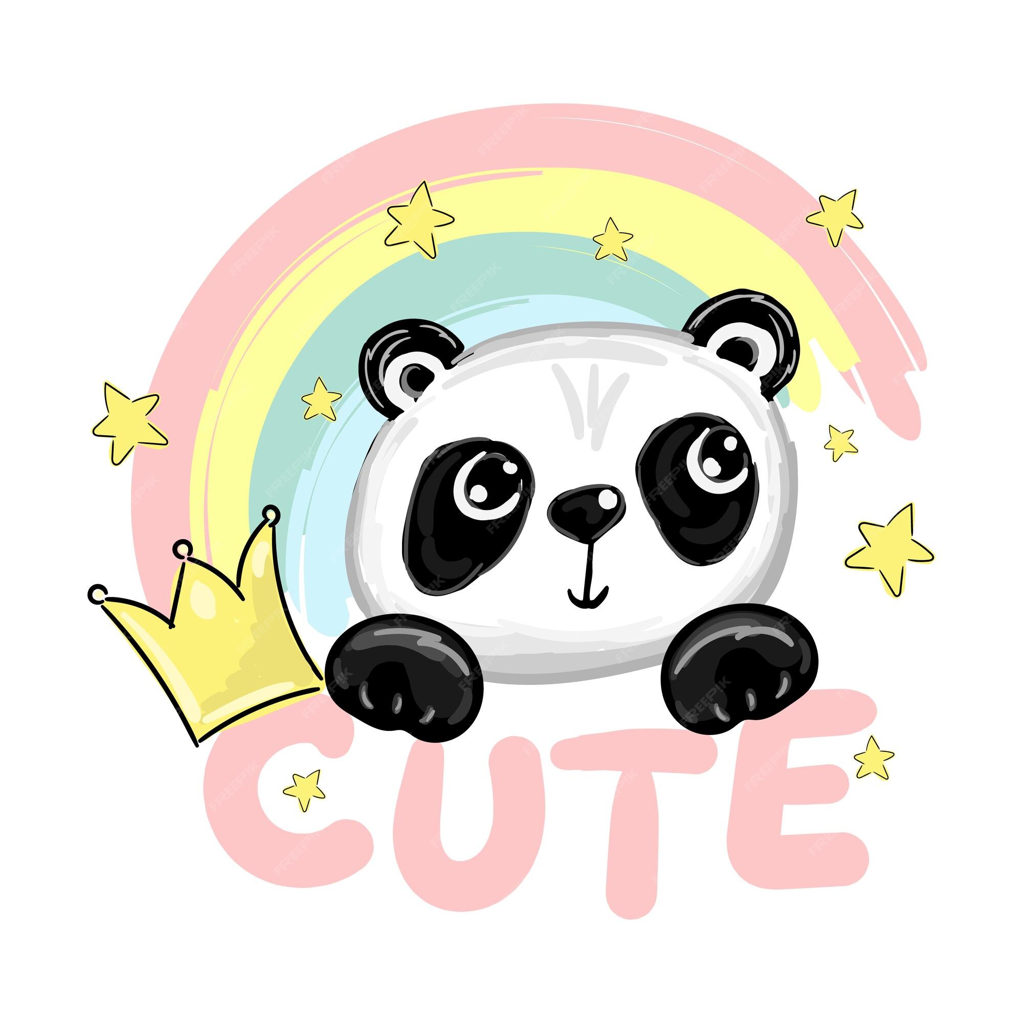 Cute Panda Bear Stroke PNG & SVG Design For T-Shirts