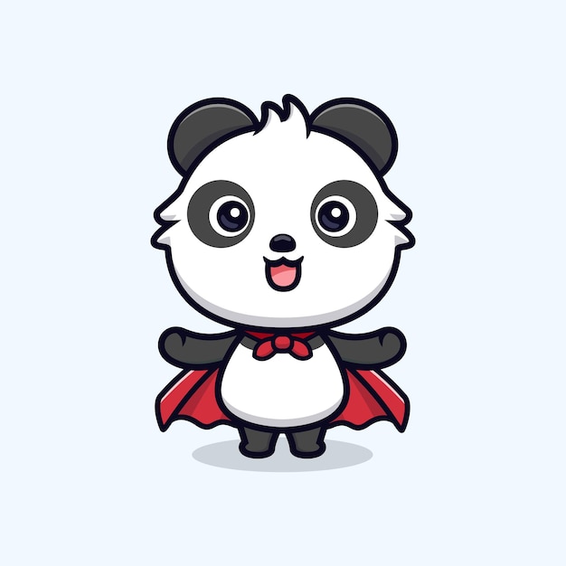 Cute panda with robe. animal cartoon mascot vector illustration