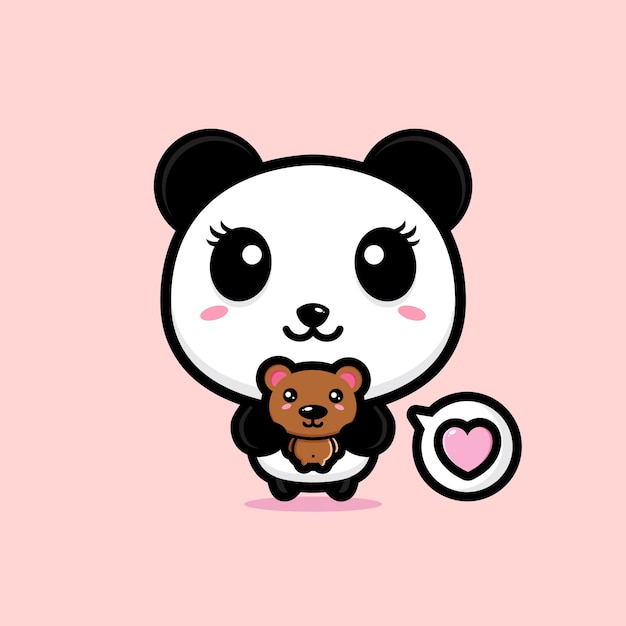 Vector cute panda