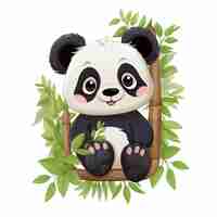 Vector cute pandacute panda