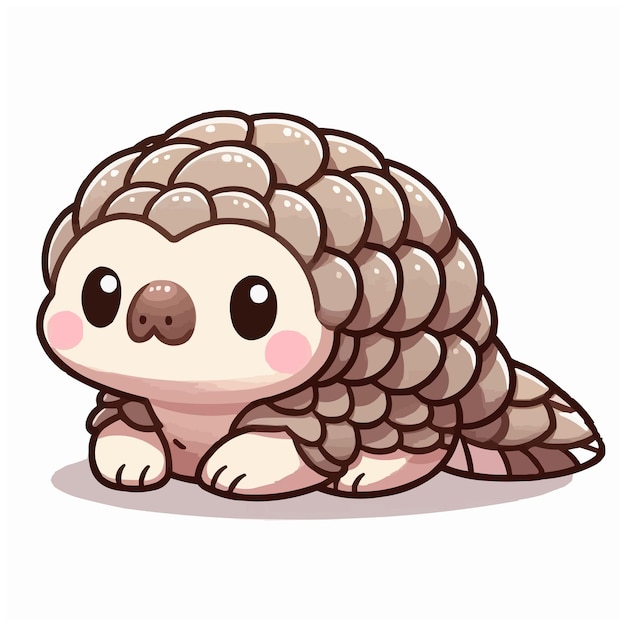 Cute pangolin vector on white background