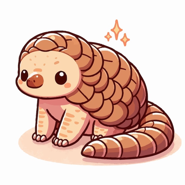 Vector cute pangolin vector on white background