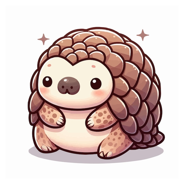 Vector cute pangolin vector on white background