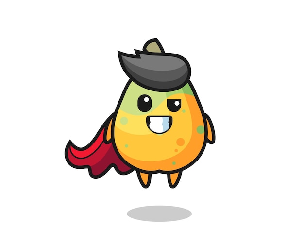 The cute papaya character as a flying superhero , cute style design for t shirt, sticker, logo element