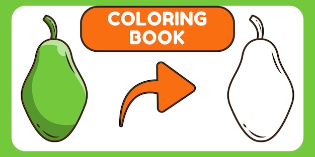 Cute papaya hand drawn cartoon doodle coloring book for kids