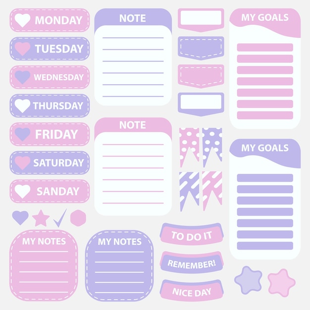 Cute paper note and printable. To do list template