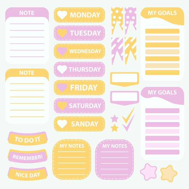 Cute paper note and printable. To do list template