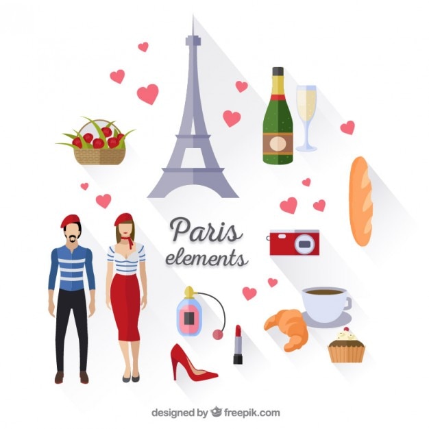 Vector cute paris elements