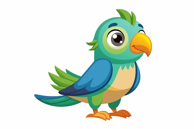 Vettore cute parrot chatty gradient illustration in white background