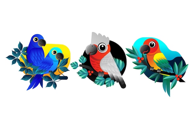 Cute parrot illustration design vector illustration