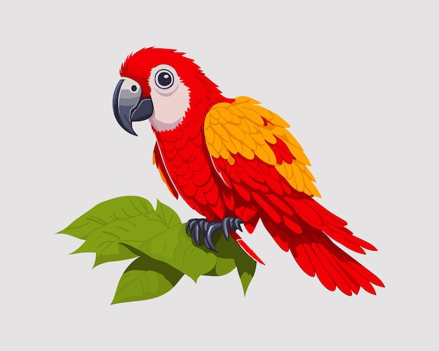 Vector cute parrot illustration