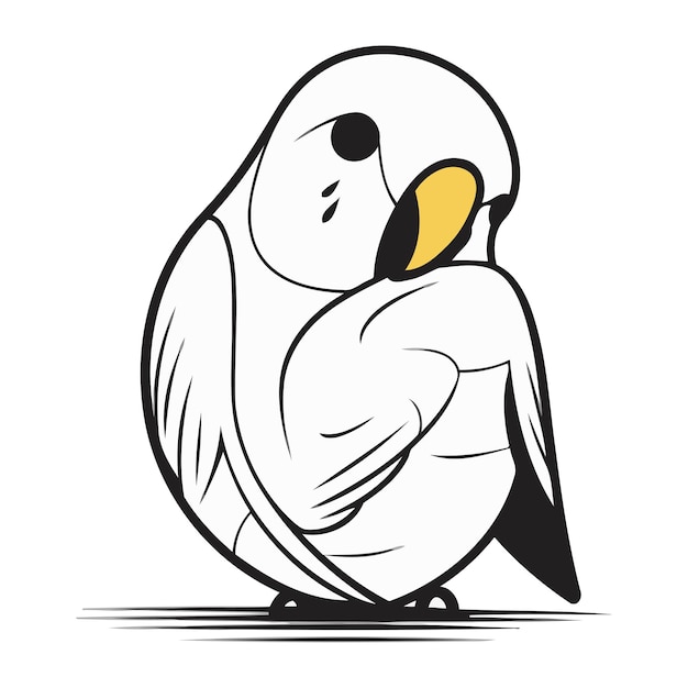 Cute parrot isolated on a white background vector illustration