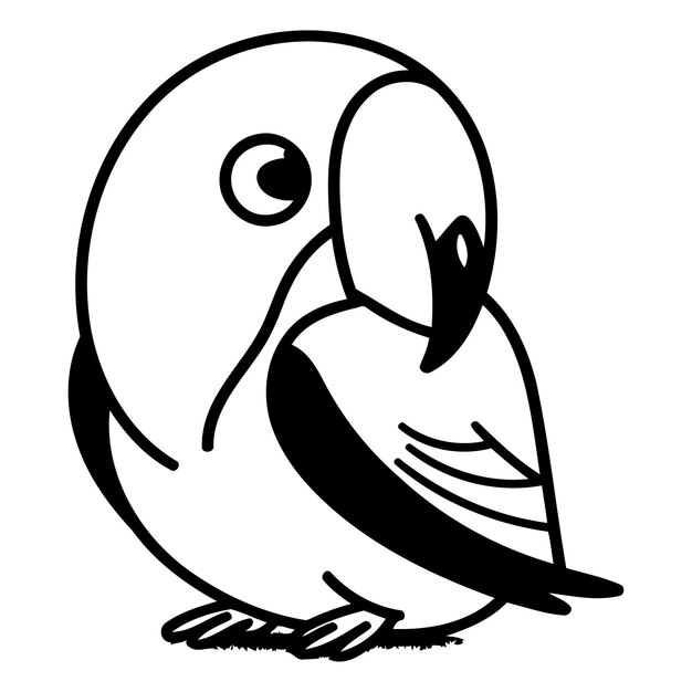 Cute parrot isolated on a white background Vector illustration