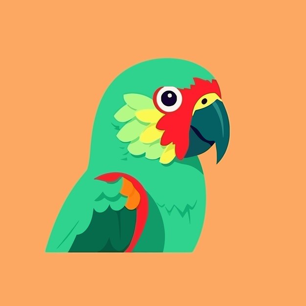 Cute parrot mascot vector cartoon style