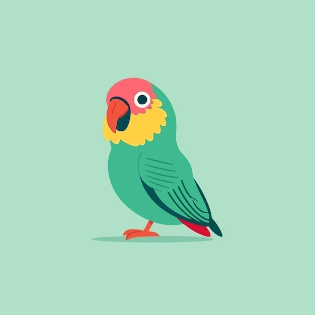 Cute parrot mascot vector cartoon style