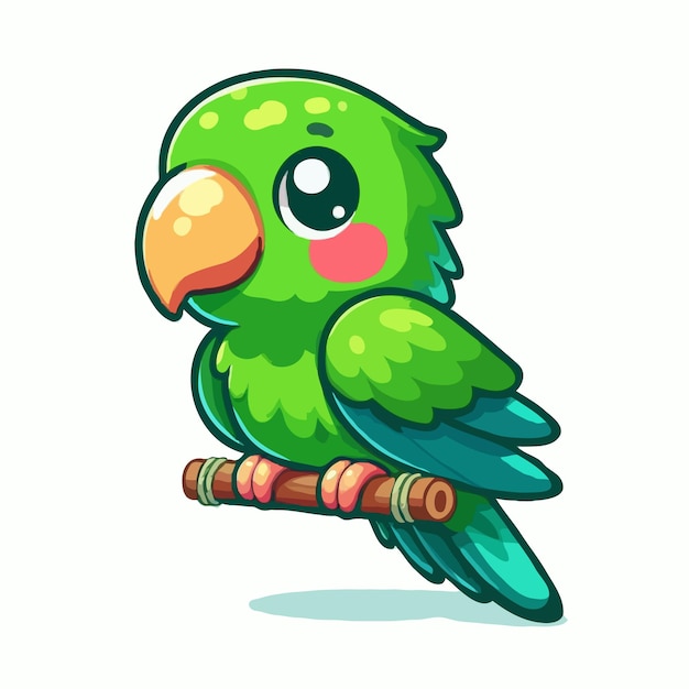 cute parrot vector on white background