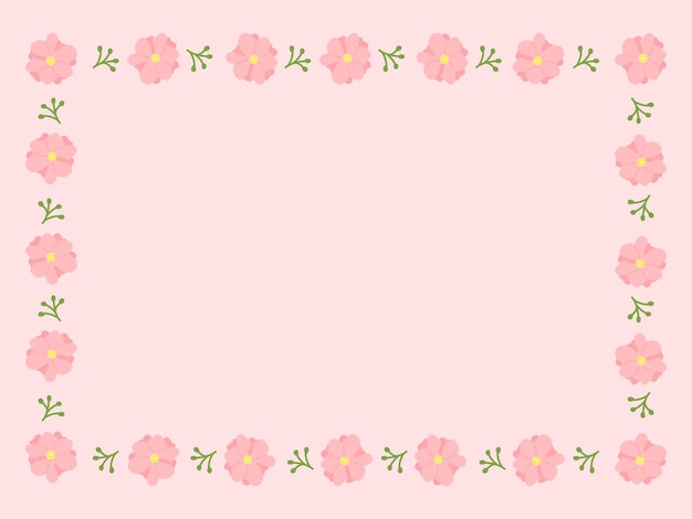 Cute pastel color flower pattern frame