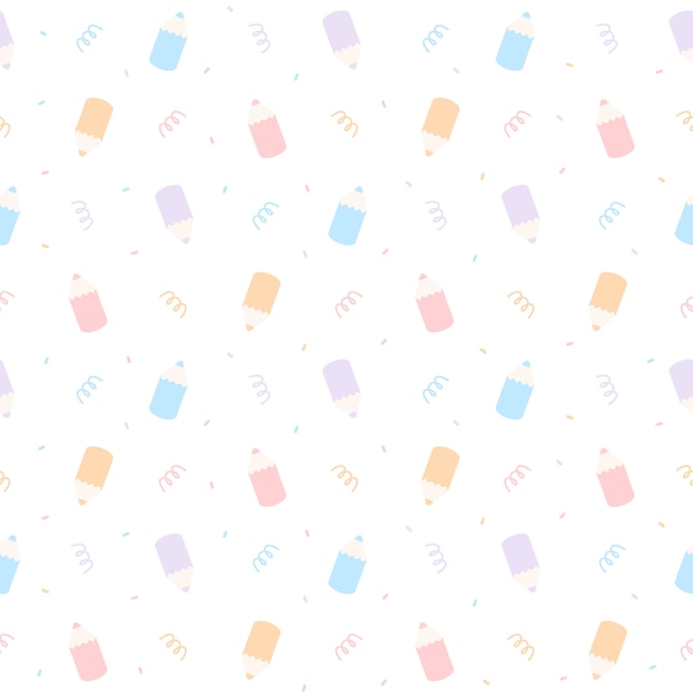 Vector cute pastel color pencil seamless   pattern